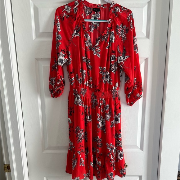 FIT and FLARE DRESS - SKETCHED FLORAL (NWOT) - Picture 1 of 4
